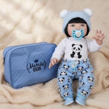 Imagem de Bebe Reborn Menino 100% Silicone Boneco Original + Enxoval - Mamãe Reb