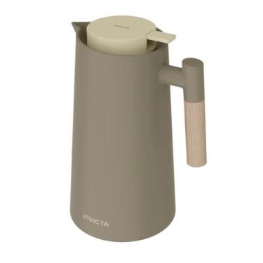 Imagem de Garrafa Térmica Cori com Gatilho 1L Bege Linho - Invicta