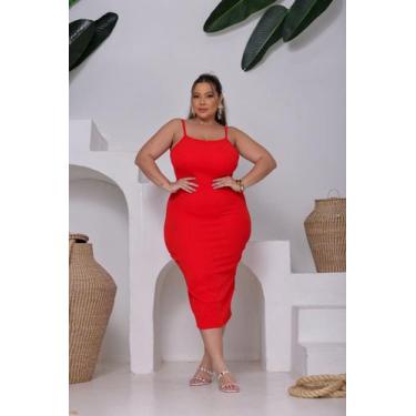 Imagem de Vestido Feminino Midi Decote Costas Tubinho Plus Size Luxo - Multimarc