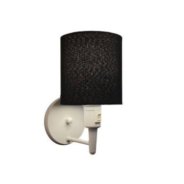 Imagem de Arandela Cilíndrica Md-2030 Branca Com Liga e Desliga Cupula Preto - Bivolt