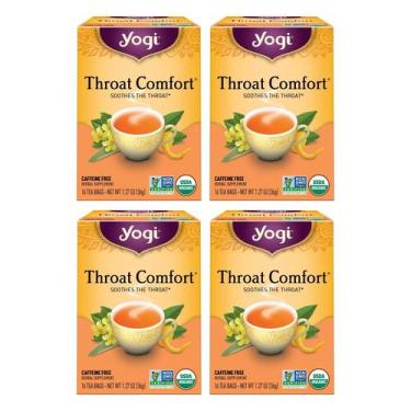 Imagem de Chá de ervas Yogi Throat Comfort 64 saquinhos de chá orgânico