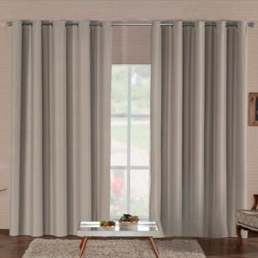 Imagem de Cortina Blackout Quarto Em Tecido Premium Totalmente Opaca E Antirruído Para Melhor Sono(CINZA,5,00M x 2,80M)