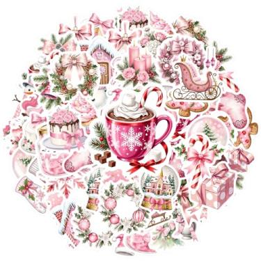 Imagem de 35 peças, Natal, inverno, férias, rosa, encantador, macio, decorativo, para celular, guitarra, notebook, mala, copo, laptop, motocicleta, bagagem, telefone