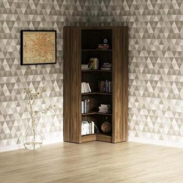 Imagem de Estante Armário De Canto Multimóveis Cr25034 Nogal - MULTIMOVEIS