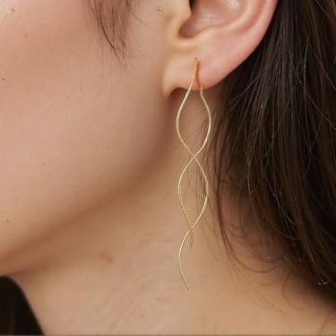 Imagem de Brincos longos com franja ondulada, brincos de personalidade, one size, Cobre, Sem pedra preciosa