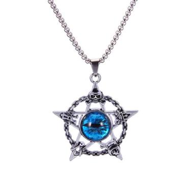 Imagem de Colar com pingente de pentagrama de olho misterioso adequado para mulheres, One Size, Liga de aço, Sem Pedra Preciosa