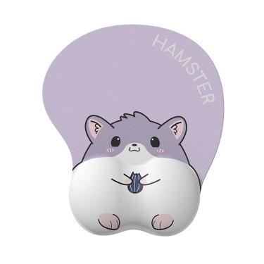 Imagem de Mousepad Cute Hamster 3D de silicone com apoio de pulso em espuma viscoelástica