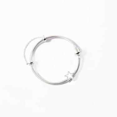 Imagem de Berloque Botafogo Estrela em Prata 925 Esmaltado + Pulseira Tamanho:18 cm-Unissex