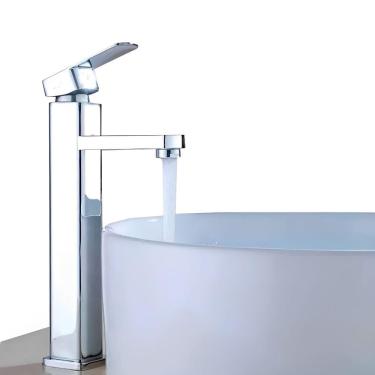 Imagem de Torneira Slim Gourmet Com Função Monocomando e Misturador de Temperaturas Água Quente e Fria Para Banheiro Lavabo Lavatorio Pia Bica Alta Cuba