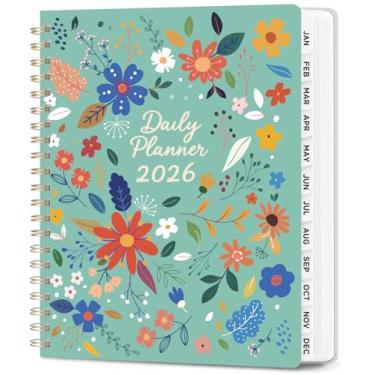 Imagem de Oucaru Agenda diária 2026, caderno espiral A4 com calendário mensal e programação horária para definição de metas, agendamento de agendamento, caderno de produtividade de 21,5 x 28 cm para trabalho e