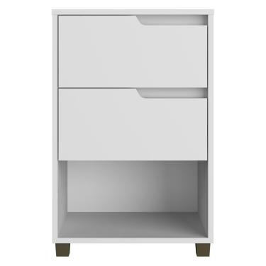 Imagem de Mesa De Cabeceira 45cm Com 2 Gavetas Multimóveis Cr35244 Branco