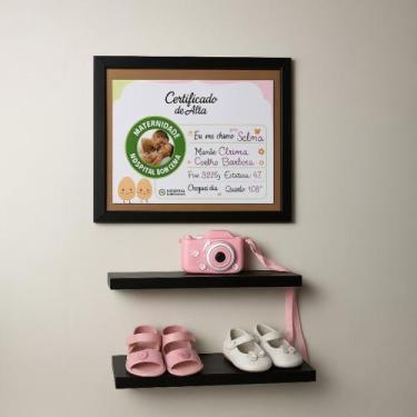 Imagem de 1 Quadro Expositor Infantil Porta Folha A4+ 2 Prateleiras 25x8 Decorçã