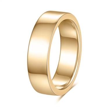 Imagem de YOESDIE Aliança de casamento de ouro de 2 mm, 4 mm, 6 mm, para mulheres e homens, anel empilhável banhado a ouro 14 K, anel de dedo fino com cauda de polegar | Ajuste confortável tamanho 3-15, Titânio