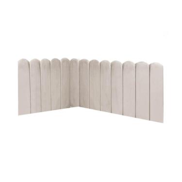 Imagem de Cabeceira Painel Cama King Box Nuvem Suede Sandy 195 Cm Cor:bege