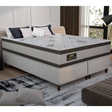 Imagem de Cama Box Conjugado King Com Colchão 193x71x203 Good Like Gazin Cr35373 Bege Marrom