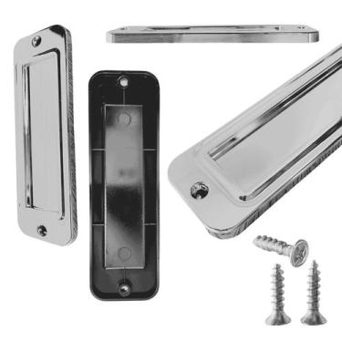 Imagem de Kit c/3 Puxadores Mônaco Sobrepor 128mm Plástico - para Porta de Corre