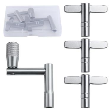Imagem de 4 peças de teclas de afinação de tambor 3 teclas de bateria universais e teclas de velocidade de movimento padrão contínuo, acessórios de afinador de tambor ferramenta de hardware de percussão para