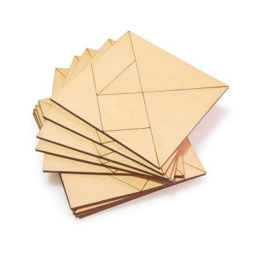 Imagem de Kit 10 Tangram de MDF Jogo Educativo Brinquedos Montessori