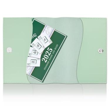 Imagem de Windspeed 11.4x7 in Leather Card Sleeve for Mahjong Card Holder Leather Mahjong Scorecard Card Folio Pouch