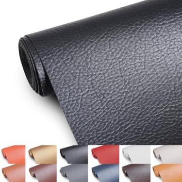 Imagem de Tecido de couro sintético, tecido de estofamento de 139,7 cm de largura por The Yard Marine Vinyl Fabric Outdoor PU Leather Waterproof Sheets Fabric for Crafts Sewings Sofa Wallets Handbag Earrings