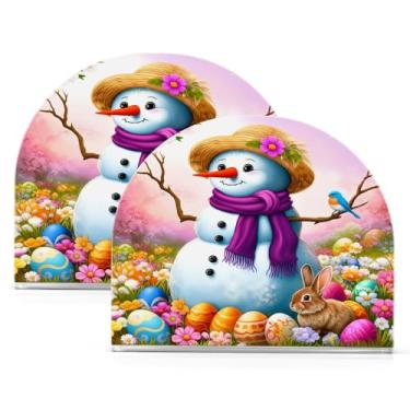 Imagem de Qilmy Porta-guardanapos acrílico boneco de neve alegre, suporte de lenços de mesa independente transparente, dispensador de papel de coquetel para cozinha, jantar, restaurante, bar, decoração, 2