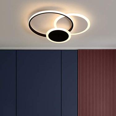 Imagem de Luminárias de teto embutidas para sala de estar, sala de jantar, quarto, reguláveis com controle remoto, luminária de design redondo moderno, abajur de acrílico para sala de estar, cozinha,
