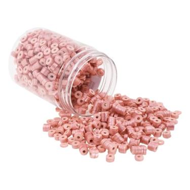 Imagem de Mandala Crafts Kit de contas de argila de polímero ouro rosa de 4 mm para pulseiras da amizade - 6000 contas de ouro rosa Heishi contas de disco para fazer joias espaçadores redondos - contas planas