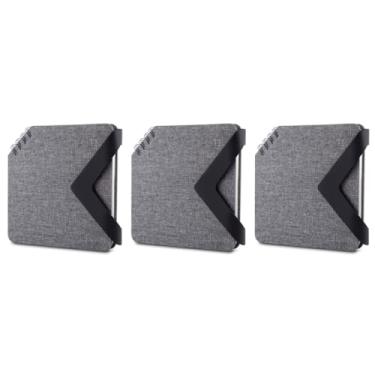 Imagem de Kit com 3 Mini Cadernos de 70 Folhas Pautadas com Fecho Magnético - Capa Cinza