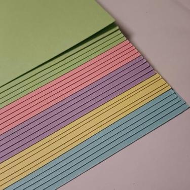 Imagem de Mini papel cartolina, tamanho A5 14,7 x 21 cm, 210 gsm, 5 cores, 50 folhas (pastel)