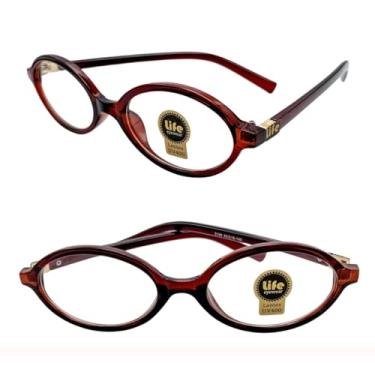 Imagem de Armação Óculos Oval Acetato Café (Café, 3.5, x, Incolor)