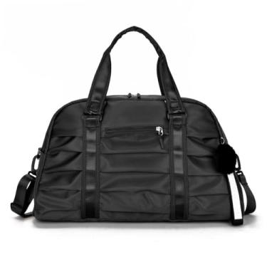 Imagem de Bolsa Mala De Mão Feminina Impermeável Alça Reforçada, Resistente e Estilosa para Viagem e Dia a Dia Mulheres(Preta)