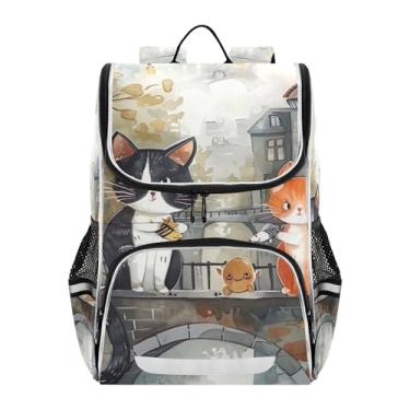 Imagem de Funny Backpacks Boys Cute Cats Bridge Print Backpack for Girls Kids Student Travel Back to School Bag Personalized Toddler Elementary Bookbag Monster
