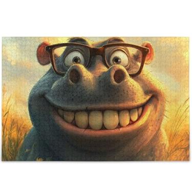 Imagem de Quebra-cabeças chiques personalizados com estampa de leão majestoso 500 peças para presentes adultos para elefante branco jogo paisagem quebra-cabeça impressão animal obra de arte, 52 cm x 37,8 cm