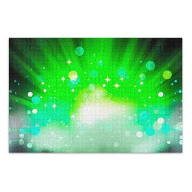 Imagem de Quebra-cabeça 1000 peças adulto verde explosão neblina brilhante engraçado jogo presentes quebra-cabeça cena outono arte animal pintura, 75 x 19,7 polegadas