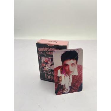 Imagem de Viwezspeex Cartões fotográficos Stray Kids Laser DO IT, 124 peças, com efeito holográfico, presente Kpop Stray Kids 60 peças de cartões Lomo e 64 adesivos para meninos e meninas (HYUNJIN)