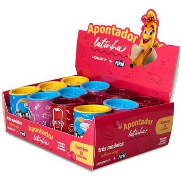 Imagem de Apontador com Depósito 2 Furos Fini Latinhas 3 Estampas Display com 12