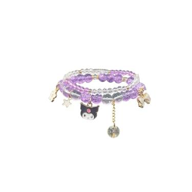 Imagem de Solighter Pulseira de contas de cristal para mulheres, lindas pulseiras de pérolas elásticas de desenho animado, acessórios de amizade de anime, Large, Liga metálica, Sem Pedra Preciosa