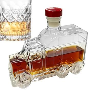 Imagem de Rrlihjgu Decantador De Whisky | Serviçor De Bourbon Meio Caminhão | Decantador De Champanhe 375ml Com Tampa Interessante Para Festas Brunch Aniversário Hospedagem