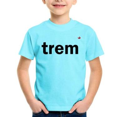 Imagem de Camiseta Infantil Trem - Foca na Moda, Azul claro, 4