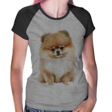 Imagem de Baby Look Raglan Cachorro Spitz Alemão Lulu da pomerânia - Foca na Mod