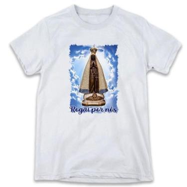 Imagem de 1 Camiseta Personalizada Nossa Senhora Aparecida Fundo Azul Céu - W3Ar
