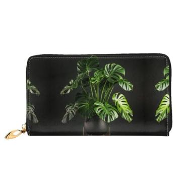 Imagem de XLLingL Carteiras de cartão de crédito impressas, bolsas longas de couro femininas, carteiras com zíper, carteira de viagem simples