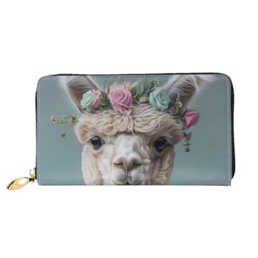 Imagem de XLLingL Carteiras de cartão de crédito impressas, bolsas longas de couro femininas, carteiras com zíper, carteira de viagem simples