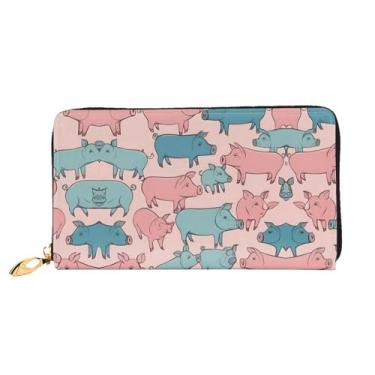 Imagem de XLLingL Carteiras de cartão de crédito impressas, bolsas longas de couro femininas, carteiras com zíper, carteira de viagem simples