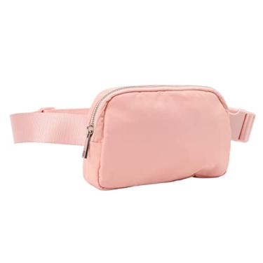 Imagem de SPYMINNPOO Bolsa Esportiva para Cinto, Grande Capacidade para Corrida, 60-120cm, Bolsa de Cintura para Viajantes, Entusiastas do Fitness, Fibra de Poliuretano (Rosa)