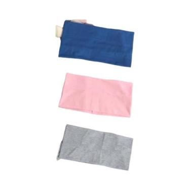 Imagem de Faixa De Cabelo Esportiva Elástica Larga Preta 3 Peças, Bandas De Cabe