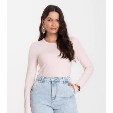 Imagem de Blusa Manga Longa Básica Select Bege, M, Bege