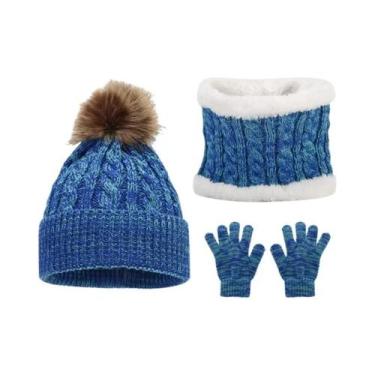 Imagem de Conjunto De 3 Peças Para Crianças, Outono E Inverno, Gorro, Cachecol E