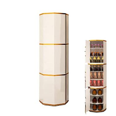 Imagem de Armário de sapatos moderno, sapateira com porta, armário fino e estreito para entrada, organizador de armazenamento de sapatos branco, organizador de prateleira de armazenamento de sapatos para casa