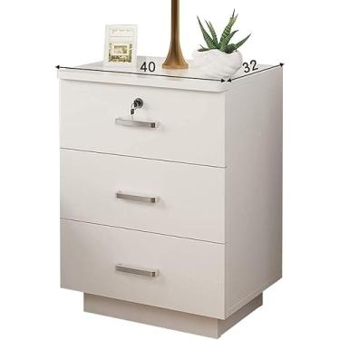 Imagem de Mesa de cabeceira com trava htst Mesas laterais de sofá com gavetas de armazenamento, mesa de cabeceira pequena para móveis de quarto, mesa de lanche e mesa digna